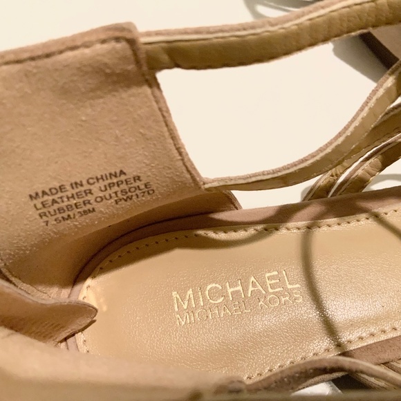 Michael Kors Clarissa Nude Suede Flat Sandal Leather Pointed Toe Slide Flats 7.5 - Picture 12 of 12